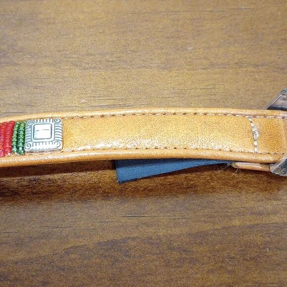 Brighton Skinny Beaded Leather Belt, Size M/32 - Vintage! main image 11